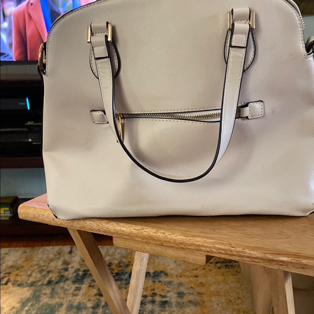 Structured Cream Women’s Satchel Handbag